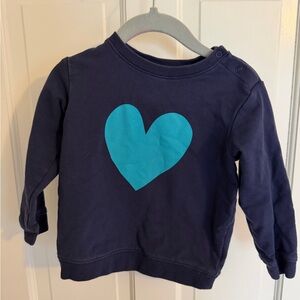 Primary Navy Sweatshirt with Turquoise Heart